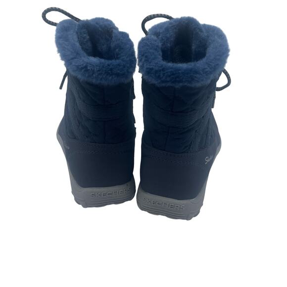 Skechers Reggae Fest Moro Rock Faux Fur Lined Boots Booties Navy Blue Womens 6 - Picture 4 of 8